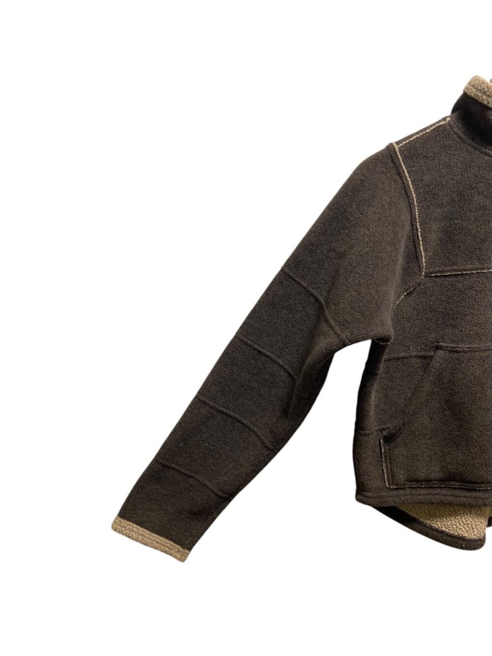 The North Face Vintage Y2K Fleece Quarter Zip Pullover Jacket Brown Size S Cozy - Picture 7 of 13